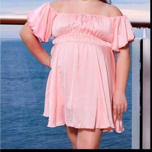 Pink Puff Sleeve Dress